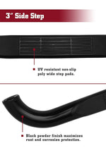 TAC Gloss Black 3" Side Steps For 2004-2008 Ford F150 Regular CAB (Excl. 04 Heritage) Truck | Running Boards | Nerf Bars | Side Bars