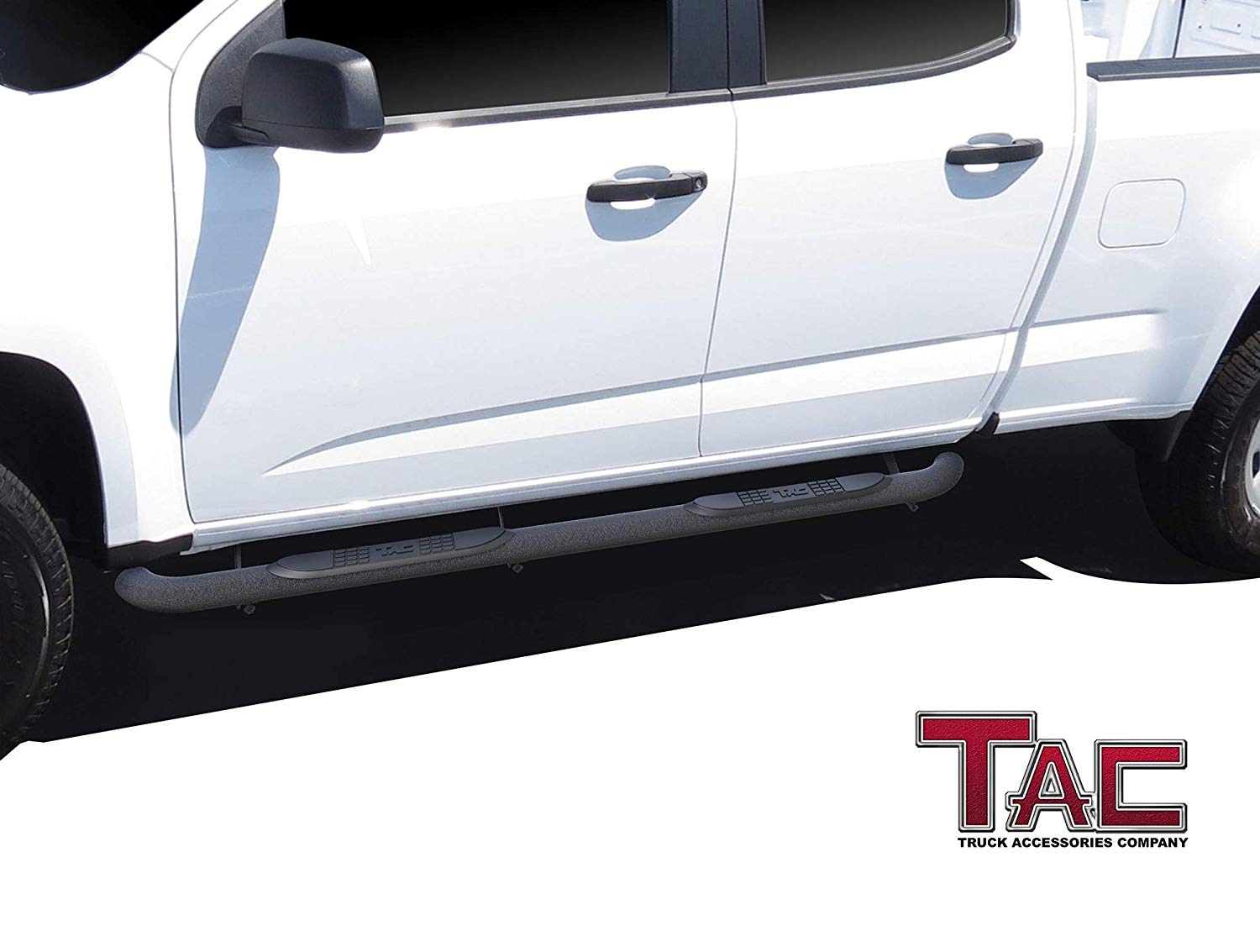 TAC 3" Texture Black Side Steps Compatible with 2015-2025 Chevy Colorado/GMC Canyon Crew Cab| Running Boards| Side Bars| Step Rails| Nerf Bars| Rocker Slider| Pickup Truck Accessories (2 PCS) - 0