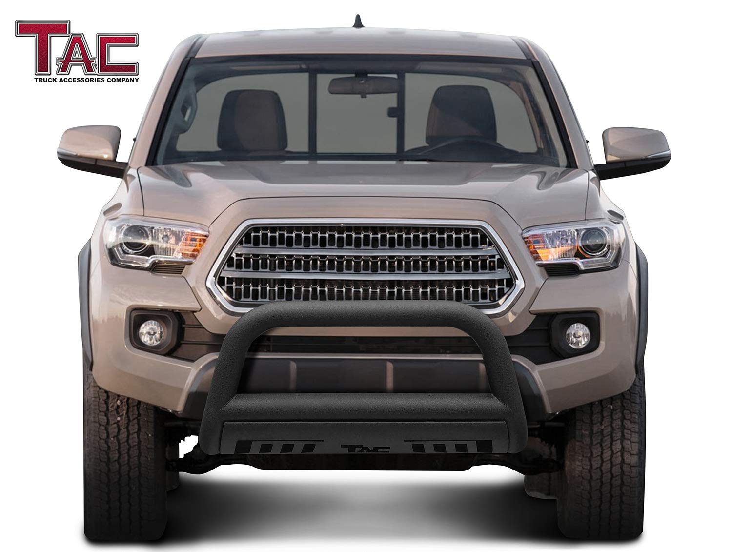 TAC Heavy Texture Black 3" Bull Bar For 2016-2023 Toyota Tacoma Pickup Truck Front Bumper Brush Grille Guard Nudge Bar - 0