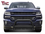 TAC Heavy Texture Black 3" Bull Bar For 2007-2018 Chevy Silverado/GMC Sierra 1500 Truck & 2007-2020 Chevy Suburban 1500/Tahoe/GMC Yukon/Yukon XL SUV Front Bumper Brush Grille Guard Nudge Bar