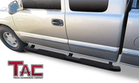 TAC Heavy Texture Black PNC Side Steps For Chevy Silverado/GMC Sierra 2007-2018 1500 Models & 2007-2019 2500/3500 Models Extended/Double Cab Truck | Running Boards | Nerf Bars | Side Bars