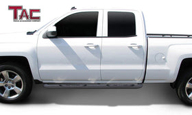 TAC 3" Texture Black Side Steps Compatible with 1999-2018 Chevy Silverado/GMC Sierra 1500 Extended/Double Cab|1999-2019 2500/3500 Extended/Double Cab (Excl. C/K Classic) |2019 Silverado 1500 LD|2019 Sierra 1500 Limite | Truck Accessories (2 PCS) - 0