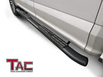 TAC Heavy Texture Black PNC Side Steps For 2015-2023 Ford F150 & 2022-2023 F150 Lightning EV SuperCrew Cab / 2017-2023 Ford F250/F350/F450/F550 Super Duty Crew Cab Truck | Running Boards | Nerf Bars | Side Bars