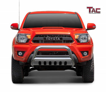 TAC Stainless Steel 3" Bull Bar For 2005-2015 Toyota Tacoma Truck Front Bumper Brush Grille Guard Nudge Bar - 0