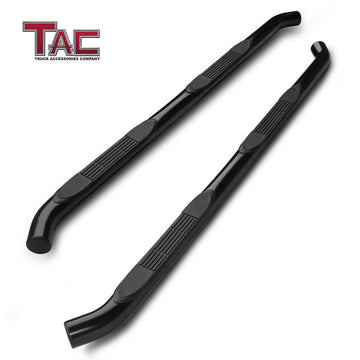 TAC 3" Gloss Black Side Steps Compatible with 2005-2023 Toyota Tacoma Double Cab| Running Boards| Side Bars| Step Rails| Nerf Bars| Rocker Slider| Pickup Truck Accessories (2 PCS)