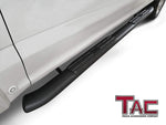 TAC Heavy Texture Black PNC Side Steps For 2015-2023 Ford F150 & 2022-2023 F150 Lightning EV SuperCrew Cab / 2017-2023 Ford F250/F350/F450/F550 Super Duty Crew Cab Truck | Running Boards | Nerf Bars | Side Bars
