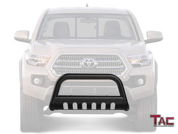 TAC Gloss Black 3" Bull Bar For 2016-2023 Toyota Tacoma Truck Front Bumper Brush Grille Guard Nudge Bar - 0
