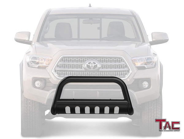 TAC Gloss Black 3" Bull Bar For 2016-2023 Toyota Tacoma Truck Front Bumper Brush Grille Guard Nudge Bar