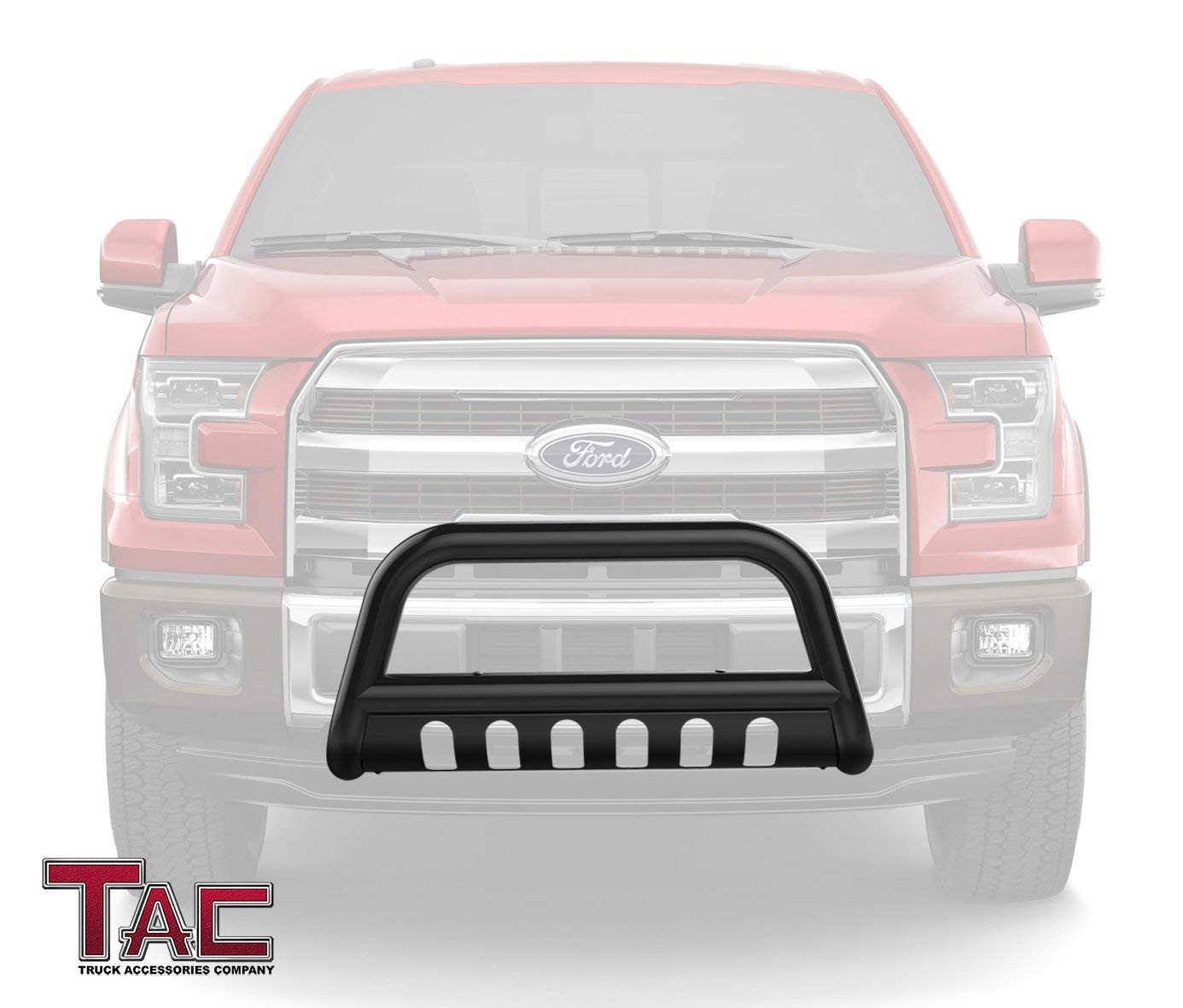 TAC Gloss Black 3" Bull Bar For 2004-2025 Ford F150 | 2022-2025 F150 Lighting EV Truck (Excl. Heritage Edition and all F150 Raptor Models/2020-2022 Diesel models ) / 2003-2017 Ford Expedition SUV Front Bumper Brush Grille Guard Nudge Bar - 0