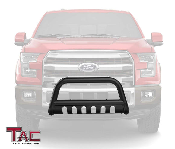 TAC 3" Bull Bar For 2004-2026 Ford F150(Excl. Heritage edition/all Ford F150 Raptor models/2020-2022 Diesel models)|2022-2026 Ford F150 Lightning EV|2003-2017 Ford Expedition SUV Front Bumper Brush Grille Guard Nudge Bar Gloss Black