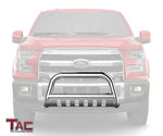 TAC Stainless Steel 3" Bull Bar For 2004-2023 Ford F150 | 2022-2023 F150 Lightning EV (Excl. Heritage Edition and all F150 Raptor Models/2020-2022 Diesel models ) Truck/ 2003-2017 Ford Expedition SUV Front Bumper Brush Grille Guard Nudge Bar