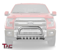 TAC Stainless Steel 3" Bull Bar For 2004-2024 Ford F150 | 2022-2024 F150 Lightning EV (Excl. Heritage Edition and all F150 Raptor Models/2020-2022 Diesel models ) Truck/ 2003-2017 Ford Expedition SUV Front Bumper Brush Grille Guard Nudge Bar