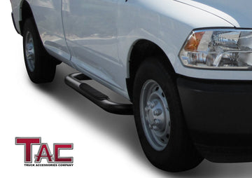 TAC 3" Gloss Black Side Steps Compatible with 2009-2014 Ford 150 Regular Cab| Running Boards| Side Bars| Step Rails| Nerf Bars| Rocker Slider| Pickup Truck Accessories (2 PCS) - 0