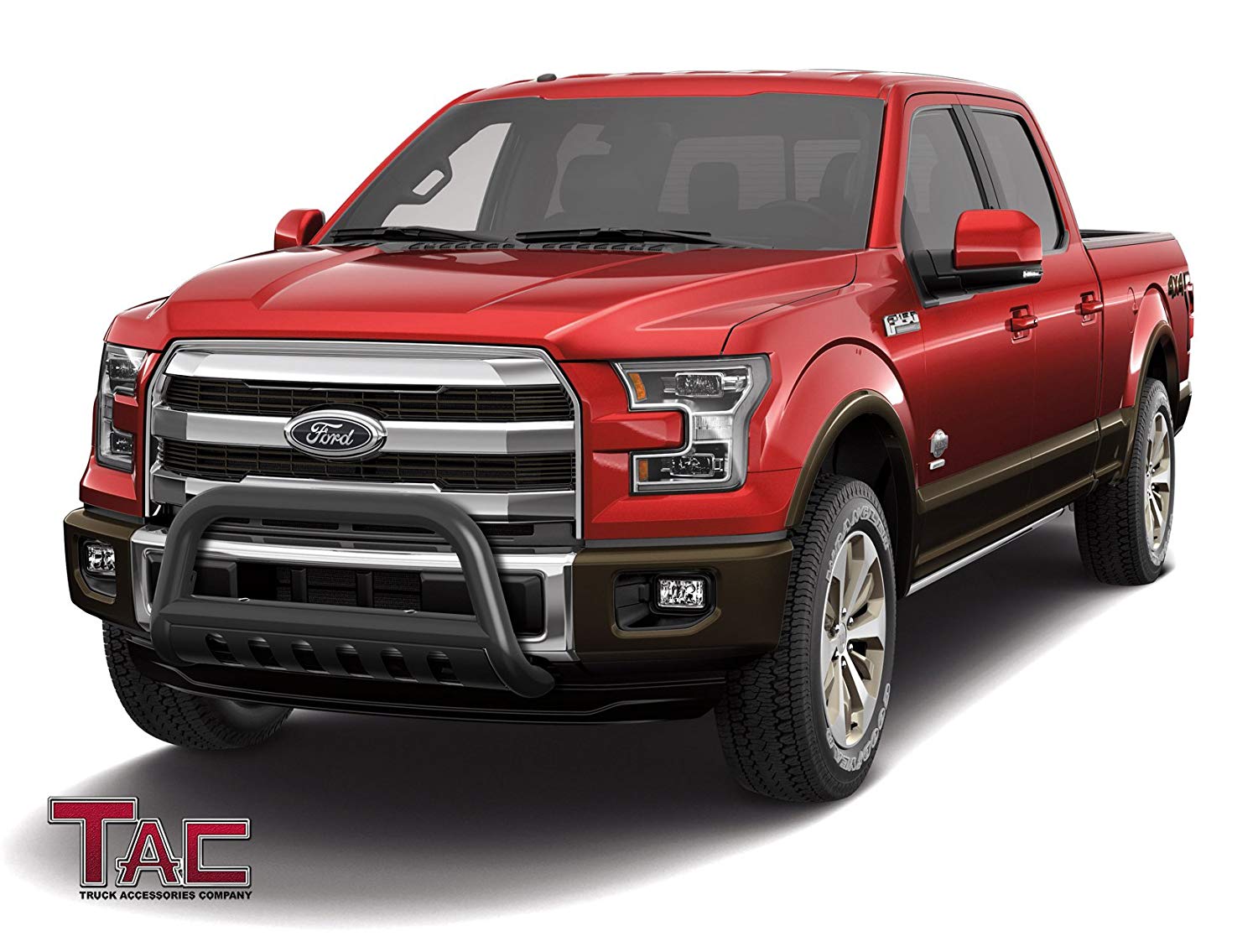 TAC Gloss Black 3" Bull Bar For 2004-2025 Ford F150 | 2022-2025 F150 Lighting EV Truck (Excl. Heritage Edition and all F150 Raptor Models/2020-2022 Diesel models ) / 2003-2017 Ford Expedition SUV Front Bumper Brush Grille Guard Nudge Bar
