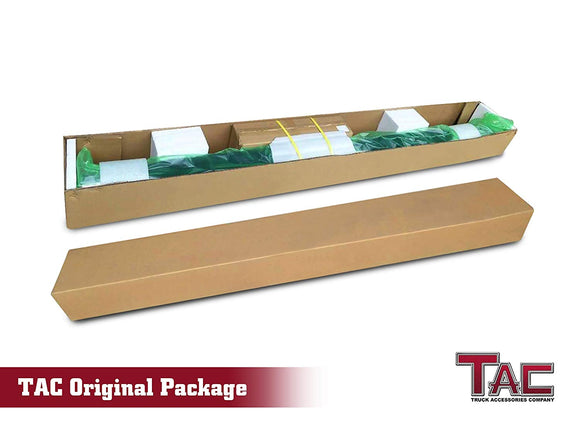 TAC 3" Gloss Black Side Steps Compatible with 2004-2024 Nissan Titan Crew Cab | 2016-2024 Nissan Titan XD Crew Cab| Running Boards| Side Bars| Step Rails| Nerf Bars| Rocker Slider| Pickup Truck Accessories (2 PCS)