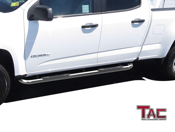 TAC Stainless Steel 3" Side Steps For 2015-2023 Chevy Colorado / GMC Canyon Crew Cab Truck | Running Boards | Nerf Bars | Side Bars