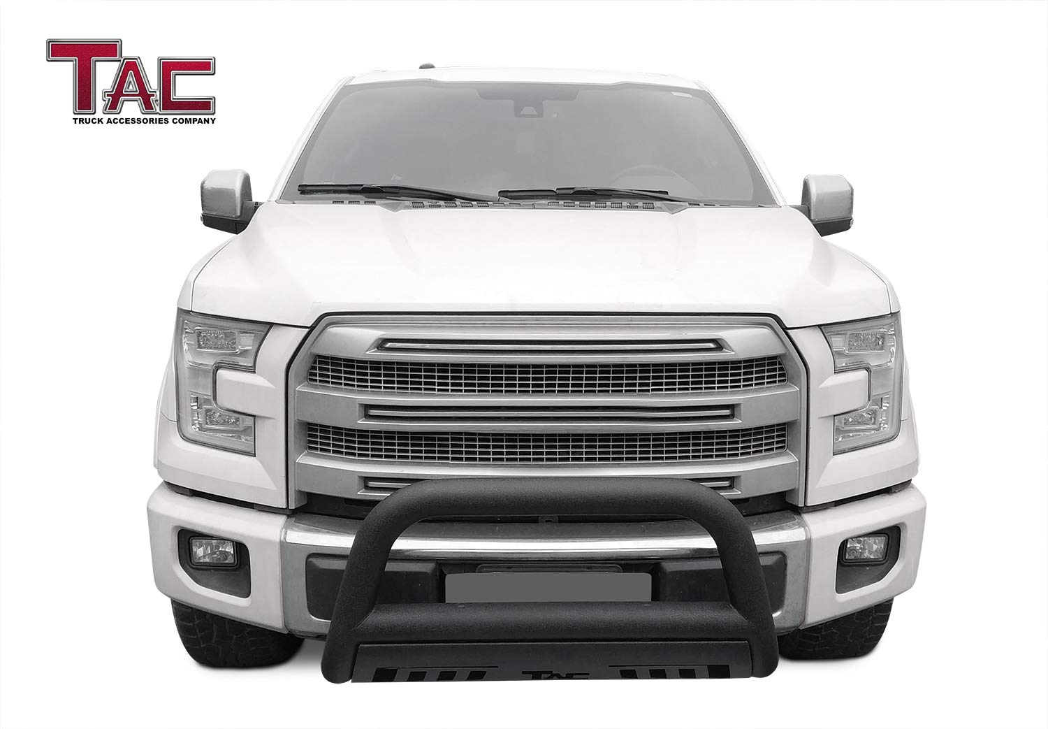 TAC Heavy Texture Black 3" Bull Bar For 2004-2025 Ford F150 | 2022-2025 F150 Lightning EV Truck (Excl. Heritage Edition and all F150 Raptor Models) / 2003-2017 Ford Expedition SUV Front Bumper Brush Grille Guard Nudge Bar - 0