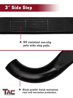 TAC Gloss Black 3" Side Steps For 2006-2014 Honda Ridgeline Truck | Running Boards | Nerf Bars | Side Bars