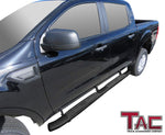 TAC Heavy Texture Black PNC Side Steps For 2019-2023 Ford Ranger SuperCrew Truck Pickup | Running Boards | Nerf Bars | Side Bars
