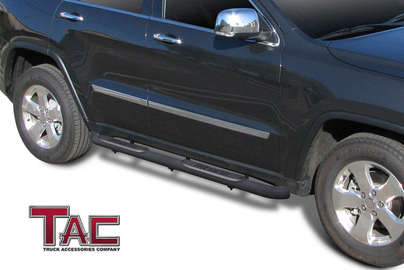 TAC 3" Texture Black Side Steps Compatible with 2011-2021 Grand Cherokee(Incl.22 WK, Excl. Limited X/High Altitude/Summit/SRT/SRT8/Trackhawk/Trailhawk/L model)| Running Boards| Side Bars| Step Rails| Nerf Bars| Rocker Slider| SUV Accessories (2 PCS)