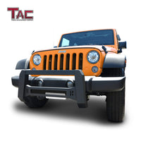 TAC Predator Modular Bull Bar Mesh Version For 2010-2018 Jeep Wrangler JK (Exclude 2018 Wrangler JL Models) SUV Front Bumper Brush Grille Guard Nudge Bar