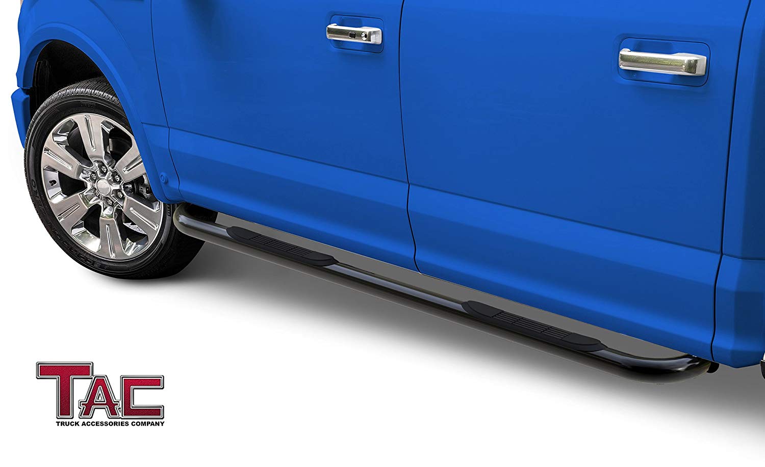 TAC 3" Gloss Black Side Steps Compatible with 2004-2008 F150 Supercrew Cab (Excl. 04 Heritage)| Running Boards| Side Bars| Step Rails| Nerf Bars| Rocker Slider| Pickup Truck Accessories (2 PCS) - 0