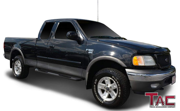 TAC 3" Gloss Black Side Steps Compatible with 1997-1998 F150/F250LD Super Cab 3 Door | 1999-2003 F150/F250LD Super Cab 4 Door (Incl. 04 Heritage)| Running Boards| Side Bars| Step Rails| Nerf Bars| Rocker Slider| Pickup Truck Accessories (2 PCS)