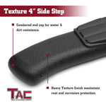 TAC Heavy Texture Black PNC Side Steps For 2015-2023 Ford F150 & 2022-2023 F150 Lightning EV SuperCrew Cab / 2017-2023 Ford F250/F350/F450/F550 Super Duty Crew Cab Truck | Running Boards | Nerf Bars | Side Bars