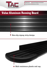 TAC Value Aluminum Running Boards For 2011-2024 Dodge Durango SUV (Excl. R/T, GT, GT Plus and SRT Models) | Side Steps | Nerf Bars