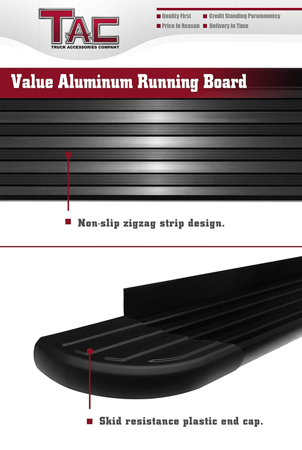 TAC Value Aluminum Running Boards For 2014-2019 Toyota Highlander SUV | Side Steps | Nerf Bars