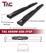 TAC Arrow Side Steps Running Boards Compatible with 2009-2018 Dodge RAM 1500 | 2010-2023 2500/3500 Heavy Duty Regular Cab Truck Pickup 5” Aluminum Texture Black Step Rails Nerf Bars Lightweight