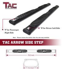 TAC Arrow Side Steps Running Boards Compatible with 2015-2024 Ford F150 Super Cab / 2017-2024 F250/350/450/550 Super Duty Super Cab Truck Pickup 5” Aluminum Nerf Bars