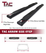 TAC Arrow Side Steps Running Boards Compatible with 2022-2023 Toyota Tundra CrewMax Truck Pickup 5” Aluminum Texture Black Step Rails Nerf Bars Lightweight Off Road Accessories 2Pcs