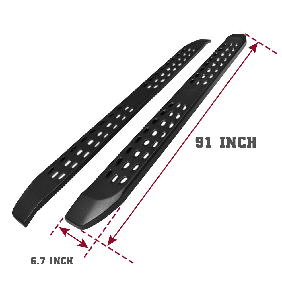 TAC Fine Texture Frigate Running Boards for 2015-2025 Ford F150 & 2022-2025 F150 Lightning EV SuperCrew Cab/2017-2025 F250-550 Crew Cab Truck | Side Steps | Nerf Bars | Side Bars