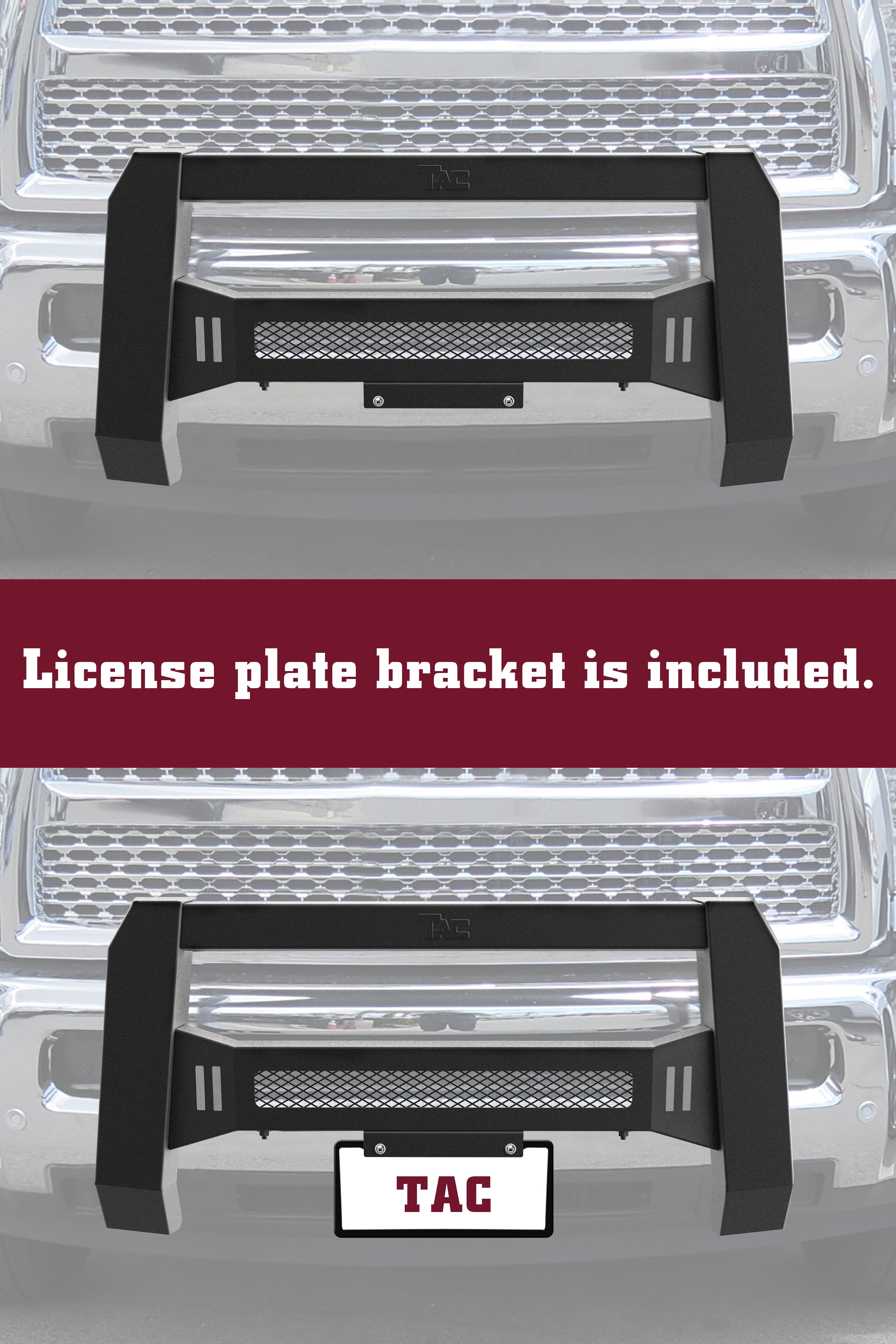 TAC Modular Bull Bar Compatible With 2022-2025 Toyota Tundra Pickup Truck Front Brush Bumper Grille Guard Fine Textured Black (Predator Mesh Version)