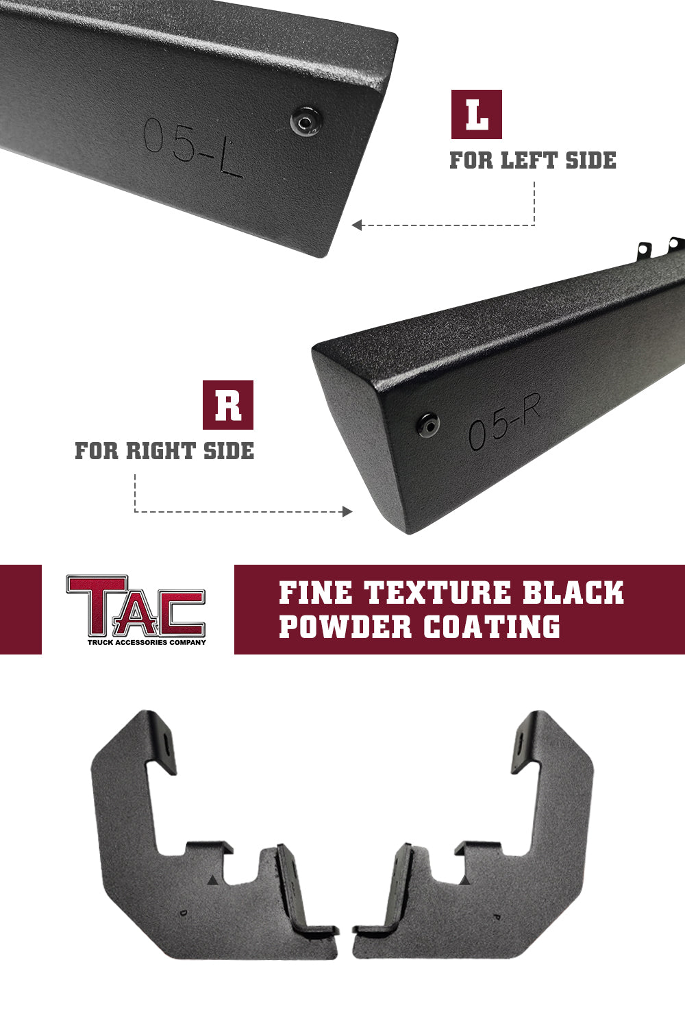 TAC Sidewinder Running Boards Fit 2015-2025 Ford F150 & 2022-2025 F150 Lightning EV SuperCrew Cab | 2017-2025 F250/350/450/550 Super Duty Crew Cab Truck 4" Drop Fine Texture Black Side Steps Nerf Bars Rock Slider Armor Accessories