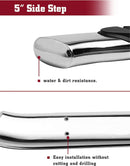 TAC Side Steps Running Boards Compatible With 2019-2025 Dodge Ram 1500 Crew Cab (Excl. 2019-2024 Ram 1500 Classic) Truck Pickup 5" Oval Bend Stainless Steel Side Bars Step Rails Nerf Bars 2 pcs-7