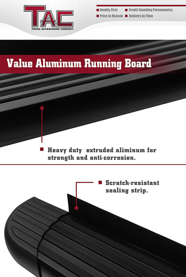 TAC Value Aluminum Running Boards For 2011-2021 Grand Cherokee(Incl.22 WK & Excl. Limited X/High Altitude/Summit/SRT/SRT8/Trackhawk/Trailhawk/L model) SUV | Side Steps | Nerf Bars | Side Bars