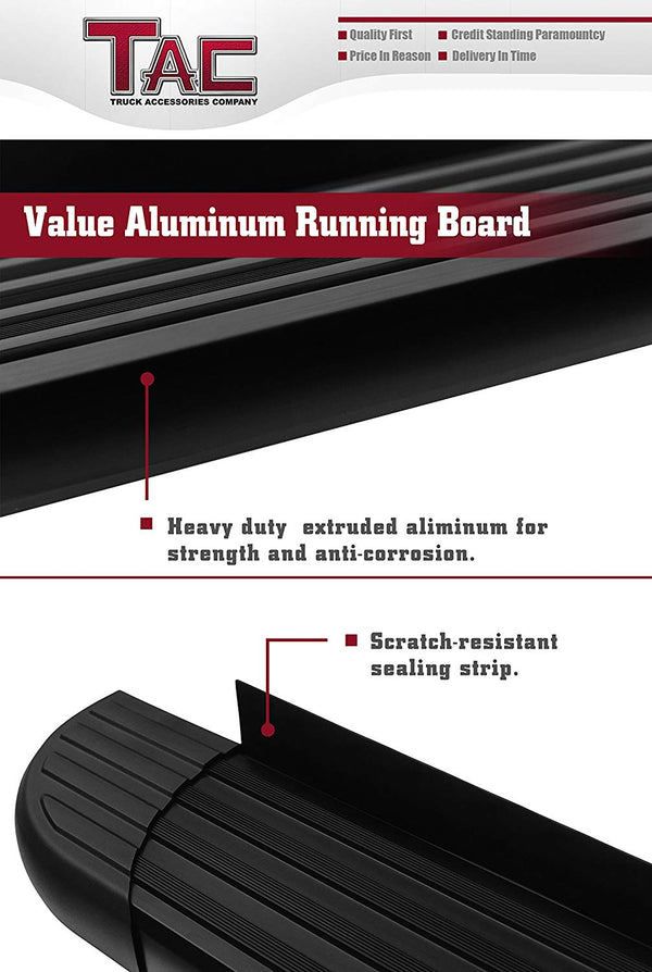 TAC Value Aluminum Running Boards For 2006-2018 Toyota RAV4 SUV | Side Steps | Nerf Bars | Side Bars