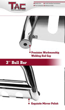 TAC Stainless Steel 3" Bull Bar For 2015-2022 Chevy Colorado (Excluded ZR2 Model) / GMC Canyon Truck Front Bumper Brush Grille Guard Nudge Bar-4