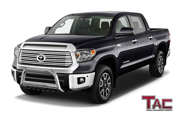 TAC Stainless Steel 3" Bull Bar For 2007-2021 Toyota Tundra Truck / 2008-2022 Toyota Sequoia SUV Front Bumper Brush Grille Guard Nudge Bar