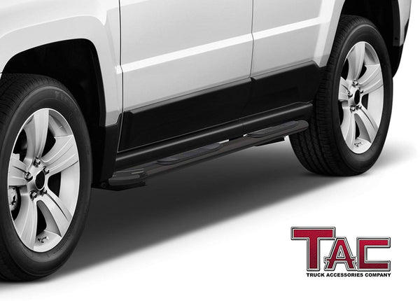 TAC Gloss Black 3" Side Steps For 2007-2015 Jeep Patriot SUV | Running Boards | Nerf Bars | Side Bars