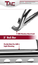 TAC Stainless Steel 3" Bull Bar For 2005-2015 Toyota Tacoma Truck Front Bumper Brush Grille Guard Nudge Bar-5