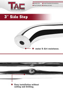 TAC 3" Stainless Steel Side Steps Compatible with 2011-2021 Grand Cherokee (Incl.22 WK & Excl. Limited X/High Altitude/Summit/SRT/SRT8/Trackhawk/Trailhawk/L model)| Running Boards| Side Bars| Step Rails| Nerf Bars| Pickup Truck Accessories (2 PCS)-5