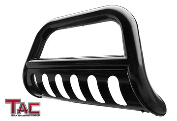 TAC Gloss Black 3" Bull Bar For 1999-2007 Chevy Silverado 1500 (07 Classic)/GMC Sierra 1500 (07 Classic)/01-06 Chevy Avalanche 1500 (with or w/o cladding)/00-06 Chevy Tahoe 1500/Suburban 1500/GMC Yukon/Yukon XL 1500 Truck Front Bumper