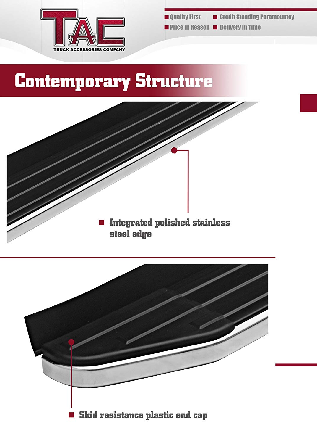 TAC Viewpoint Running Boards Compatible with 2013-2021 Nissan Pathfinder (Excl. 2015 Platinum Series)/2013-2016 Infiniti QX60 (Exclude Models with Ground Lights) SUV| 5.5 Inch Width| Side Steps| Nerf Bars| Step Rails| Aluminum| Black (2 PCS)