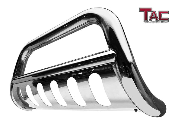 TAC Stainless Steel 3" Bull Bar For 2004-2026 Ford F150(Excl. Heritage edition/all Ford F150 Raptor models/2020-2022 Diesel models)|2022-2026 Ford F150 Lightning EV|2003-2017 Ford Expedition SUV Front Bumper Brush Grille Guard Nudge Bar Stainless Steel