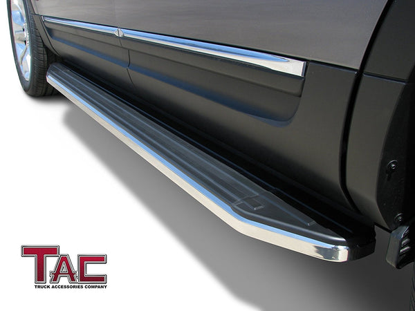 TAC ViewPoint Running Boards Fit 2007-2017 Chevy Traverse (Excl. Denali) / 2007-2016 GMC Acadia (Incl. 2017 Acadia Limited / Excl. Denali) / 2007-2010 Saturn Outlook / 2007-2009 Buick Enclave SUV | Side Steps | Nerf Bars | Side Bars