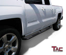 TAC 3" Gloss Black Side Steps Compatible with 1999-2018 Chevy Silverado/GMC Sierra 1500| 1999-2019 2500/3500 Extended/Double Cab (Excl. C/K"Classic")|2019 Silverado 1500 LD|2019 Sierra 1500 Limited| Nerf Bars| Truck Accessories (2 PCS)-2