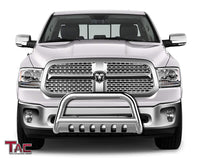 TAC Stainless Steel 3" Bull Bar For 2009-2018 Dodge RAM 1500 (Excl. Rebel & Warlock Trims / Incl. 2019-2023 RAM 1500 Classic) Truck Front Bumper Brush Grille Guard Nudge Bar
